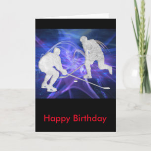 Carte Joueurs de hockey de glace luttant pour le galet