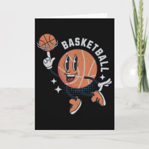 Carte Joueurs de sport de dessin animé rétro cool squele