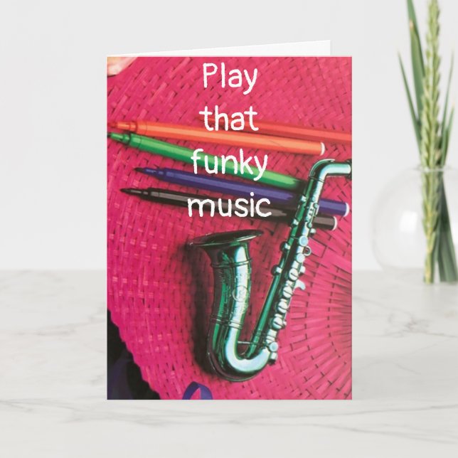 CARTE JOUEZ À CETTE MUSIQUE FUNKY - C'EST "VOTRE ANNIVER (Devant)