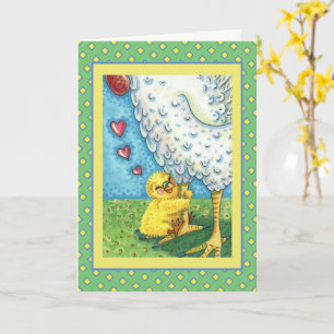 Carte JOUEZ VOTRE MOMME, BÉBÉ CHICK AIME MÈRE EN Blank