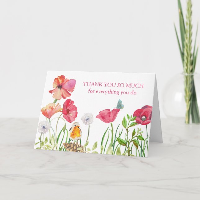 Carte Jour Admin Professionals - Fleurs Aquarelles (Devant)