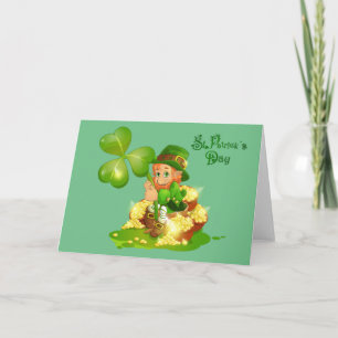 Carte Jour Animé de la Saint Patrick Leprechaun