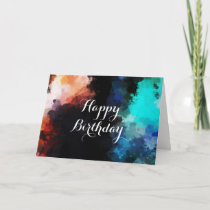 Carte Jour d'anniversaire de la peinture Abstraite moder