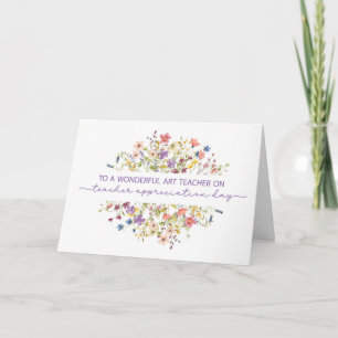Carte Jour d'appréciation des professeurs d'art Fleur sa