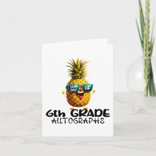 Carte Jour de 6e année Autographe Graduation Garçons Fil