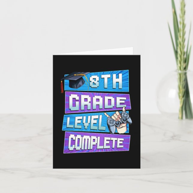 Carte Jour De 8E Année Niveau Complet Graduation Garçons (Devant)