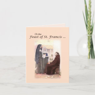 Carte Jour de fête béni de St Francis avec St Clare