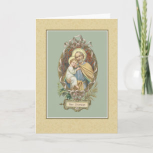 Carte Jour de fête de Jésus d'enfant de St Joseph