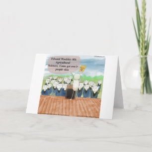 Carte Jour de graduation en mouton drôle