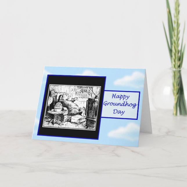 Carte Jour de Groundhog heureux avec le groundhog (Devant)