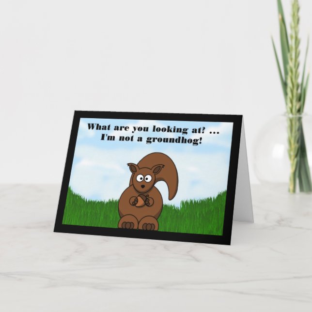 Carte Jour de Groundhog heureux avec l'humour drôle (Devant)