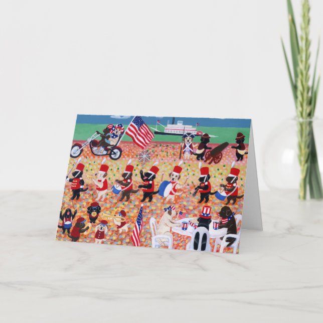 Carte Jour de la Déclaration d'Indépendance Labradors (Devant)