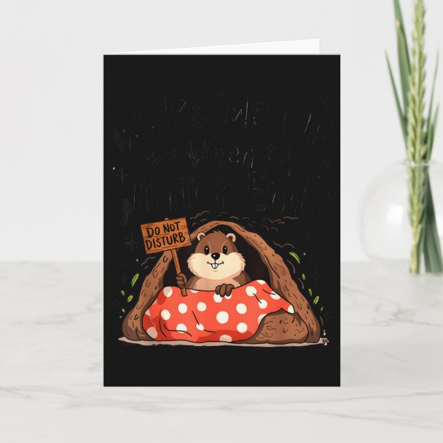 Carte Jour de la marmotte drôle de marmotte réveille-moi (Devant)