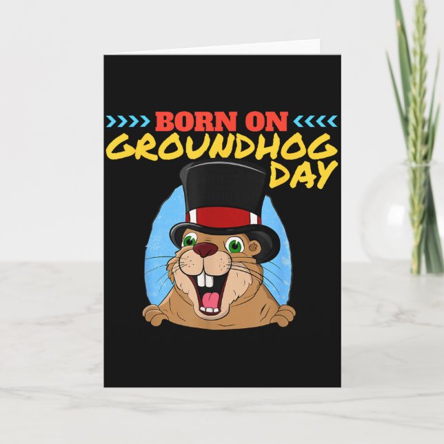 Carte Jour de la marmotte mignon de Punxsy Phils le 2 fé (Devant)