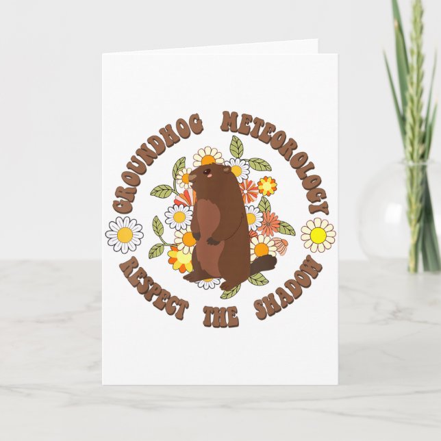 Carte Jour de la marmotte Respectez La Météorologie Rétr (Devant)