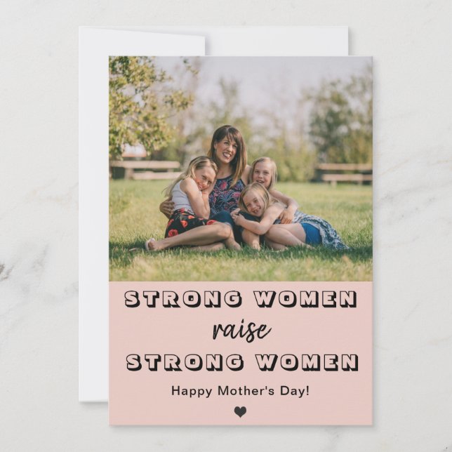 Carte jour de la mère mignonne maman photo forte femmes  (Devant)