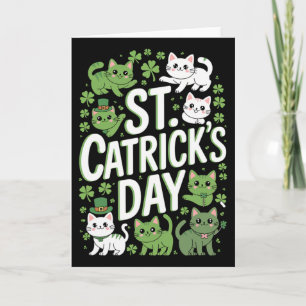 Carte Jour de la Saint-Catricks Chats chanceux Saint-Pat