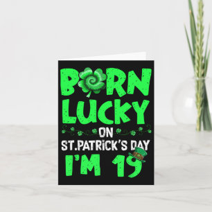Carte Jour de la Saint Patrick 19e anniversaire garçon f