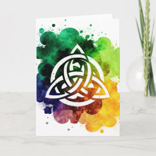 Carte Jour de la Saint-Patrick aquarelle celtique grunge