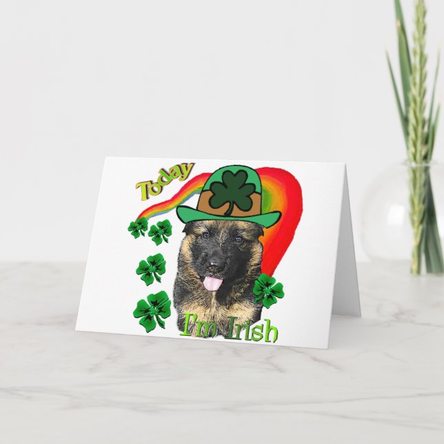 Carte Jour de la Saint Patrick de berger allemand (Devant)