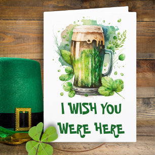 Carte Jour de la Saint Patrick de bière verte irla