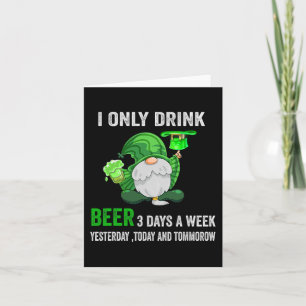 Carte Jour de la Saint-Patrick Je ne bois de la bière qu