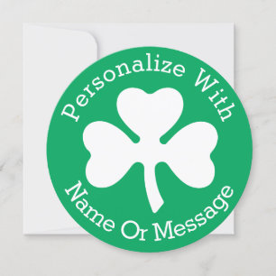 Carte Jour de la Saint Patrick PERSONNALISÉ de shamrock