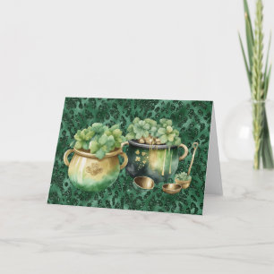 Carte Jour de la Saint-Patrick Pots d'Or Trèfles Irlanda