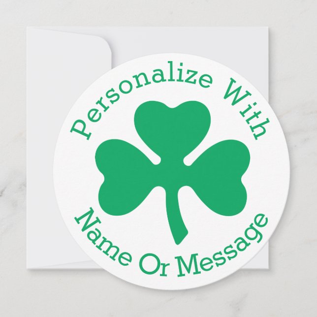 Carte JOUR DE LA SAINT PATRICK Shamrock PERSONNALISÉ (Devant)
