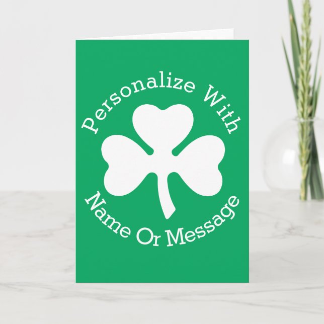 Carte JOUR DE LA SAINT PATRICK Shamrock PERSONNALISÉ (Devant)