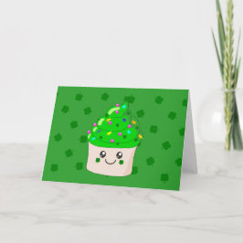 Carte Jour de la Saint Patrick vert de trèfle mignon