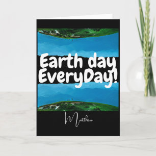 Carte Jour de la Terre Tous les jours Allez Vert Élégant