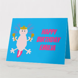 Carte Jour de l'anniversaire de l'Axolotl mexicain mort