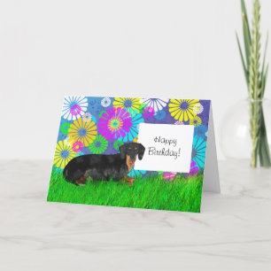 Carte Jour de l'anniversaire du chien Dachshund
