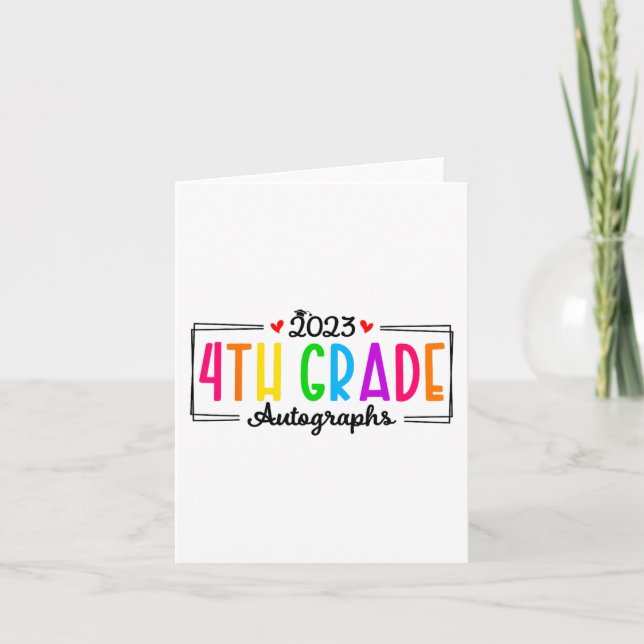 Carte Jour De L'École 2023 Autographe 4ème Graduation (Devant)