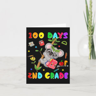 Carte Jour De L'École 2E Grade Koala Joyeux 100 Jours De
