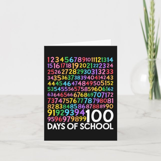 Carte Jour De L'École Enseignant Enfants 100 Jours Numér (Devant)