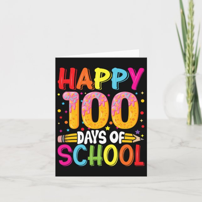 Carte Jour De L'École Enseignants Enfants Joyeux 100 Jou (Devant)