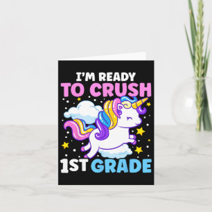 Carte Jour de l'école Je suis prêt à écraser Unicorn 1èr