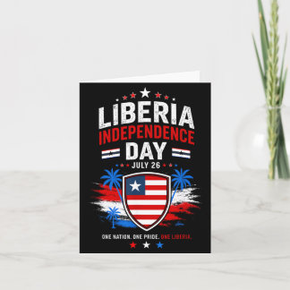 Carte Jour de l'indépendance du Liberia 26 juillet Drape