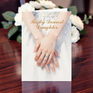 Carte Jour de mariage de mère à fille à l'aquarelle