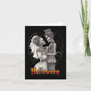 Carte Jour De Mariage D'Halloween En Octobre - Mariée Et