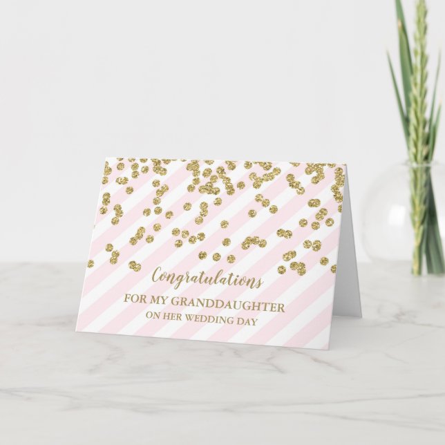 Carte Jour de mariage Gold Pink Grandgirl (Devant)