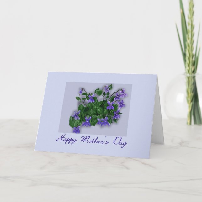 Carte Jour de mères avec les violettes sauvages (Devant)
