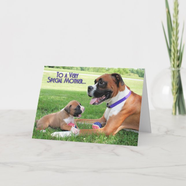 Carte Jour de mères - boxeur de maman - Vindy (Devant)