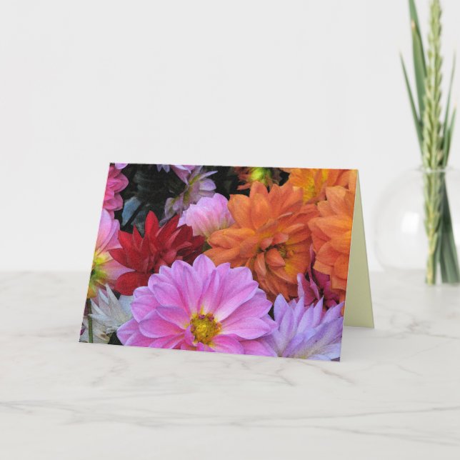 Carte Jour de mères de pétales de dahlia (Devant)