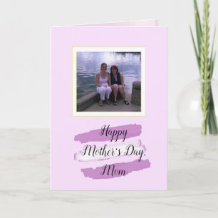 Carte Jour de mères pourpre de photo de fille de mère de