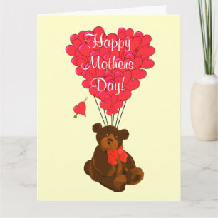 Carte Jour de mères romantique d'ours de nounours