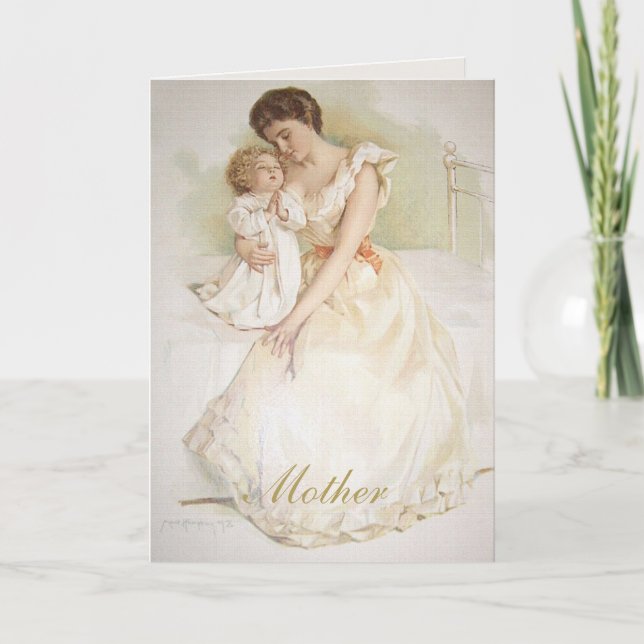 Carte Jour de mères victorien de maman et d'enfant de (Devant)