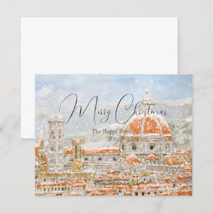 Carte Jour de neige Italie Florence Cathédrale Duomo car